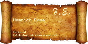 Hemrich Emma névjegykártya